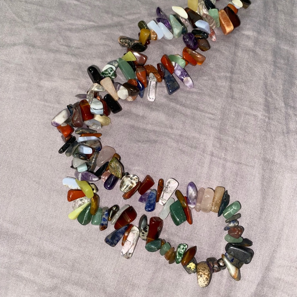 Multicolor Gemstone Chip Necklace